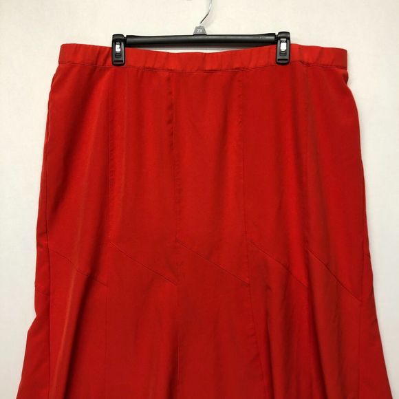 Catherines Black Label Women Skirt Plus Size 3X Flare Midi Red B242 -14 - Picture 10 of 16
